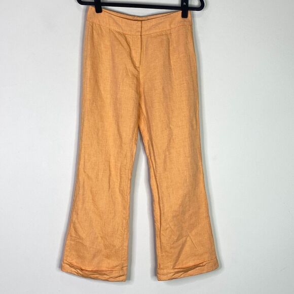 Etcetera Orange Linen Cotton Bootcut Pant Women's Size 8 - Picture 8 of 8